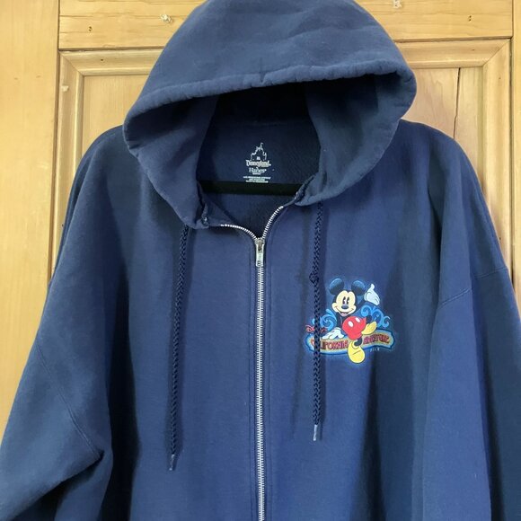 Disneyland Resort Mens California Adventure Full Zip Hoodie Size XL Blue AN EXC - Picture 6 of 9